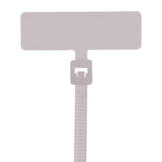 4" 18lb Natural Marker ID Flag Cable Tie 100/bag