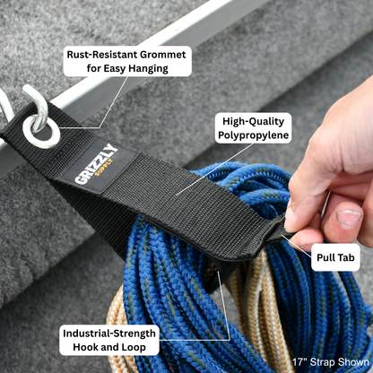 10" Black Hook and Loop Storage Strap 3/pk