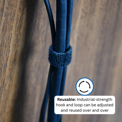 3/4" Black Hook and Loop Continuous Roll 15ft/roll