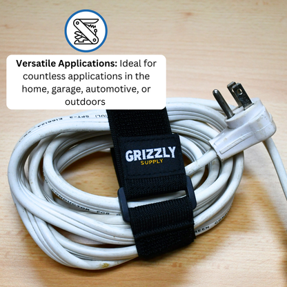 9" Black Stretch Strap 5/pk