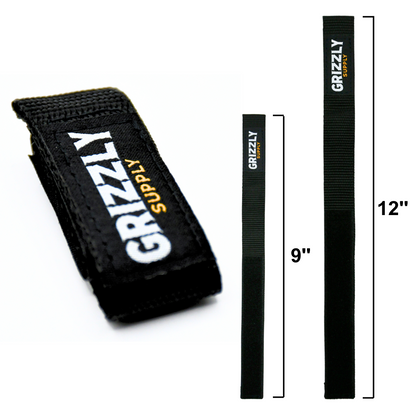 9" (4pc), 12" (6pc), 16" (2pc) Black Hook and Loop Bundle Strap