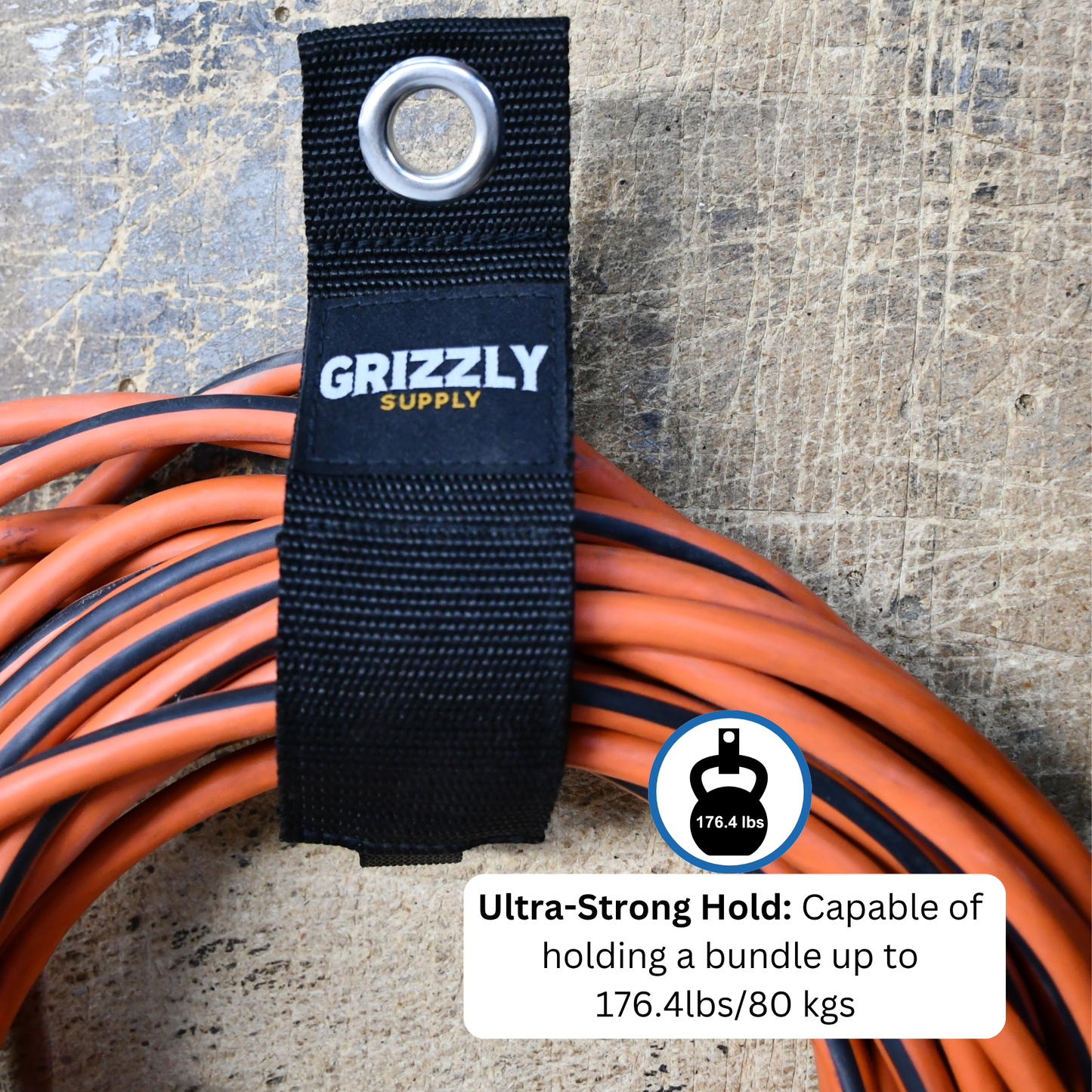 13" Black Hook and Loop Storage Strap 2/pk
