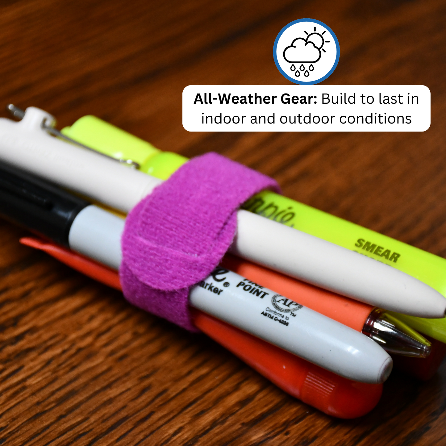 5", 8" Colored Hook and Loop Cable Tie 20/pk