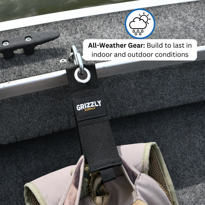 13" Black Hook and Loop Storage Strap 2/pk