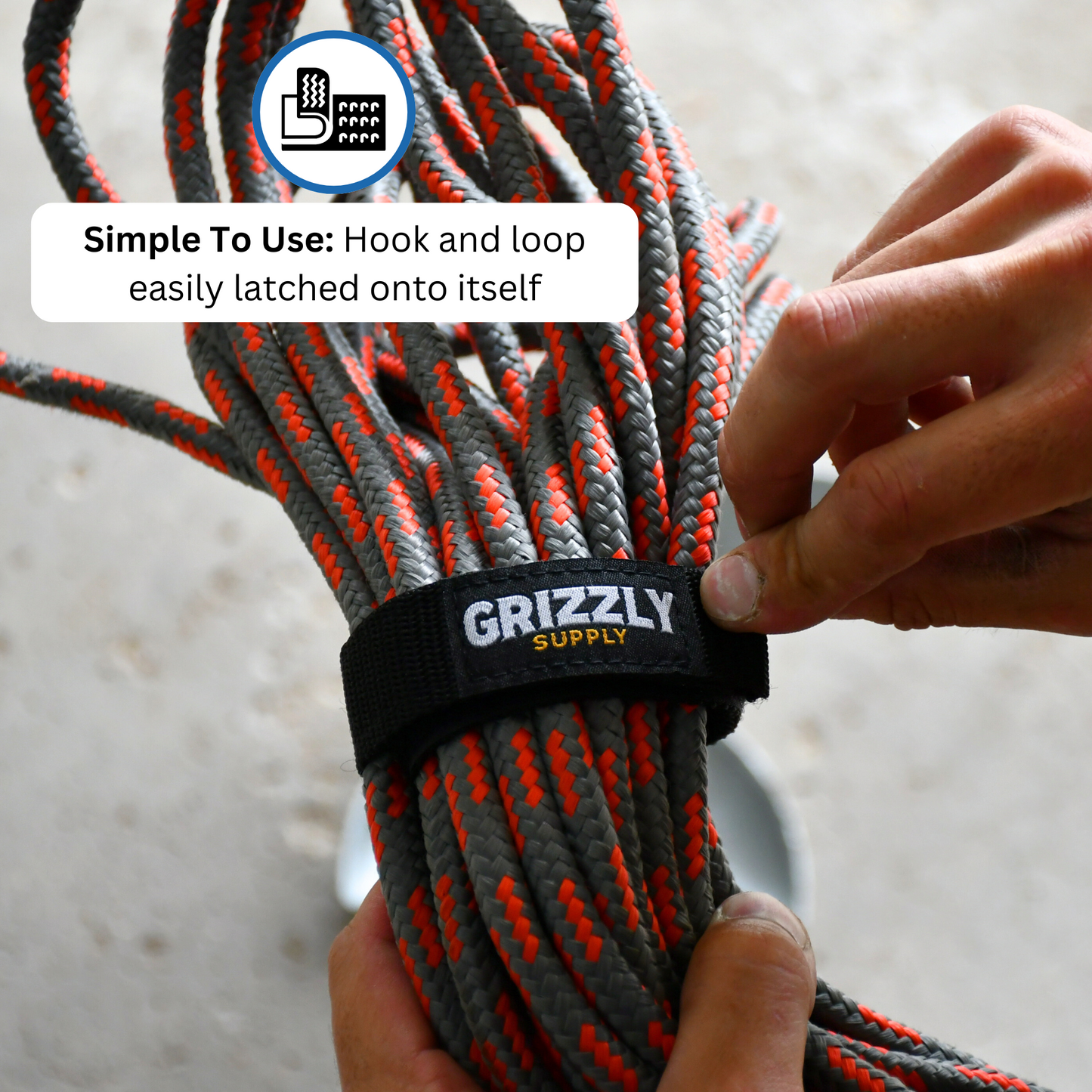 9" (4pc), 12" (6pc), 16" (2pc) Black Hook and Loop Bundle Strap