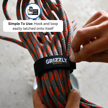 9" (4pc), 12" (6pc), 16" (2pc) Black Hook and Loop Bundle Strap