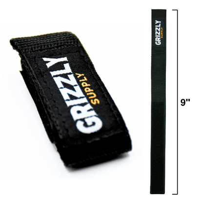 9" Black Hook and Loop Bundle Strap 4/pk
