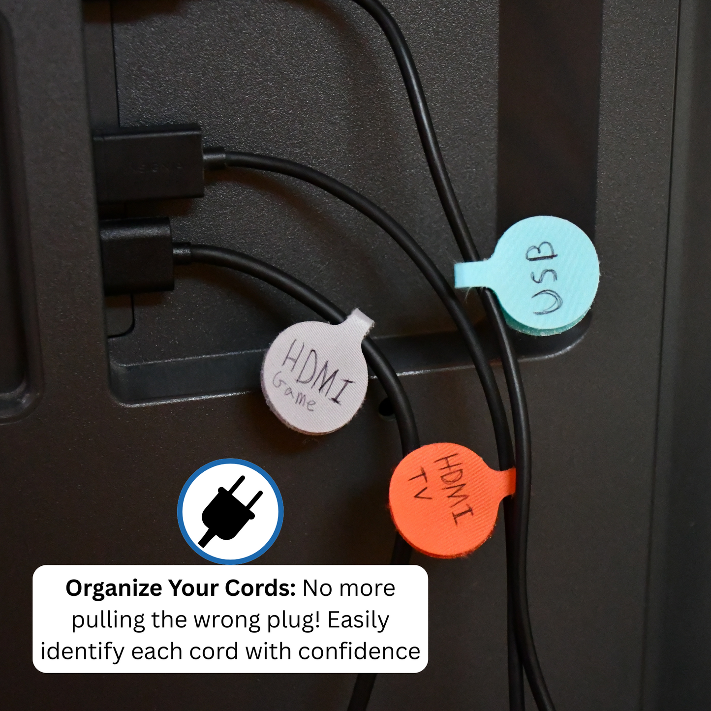 Assorted Color Circle Cable Label 10/pk