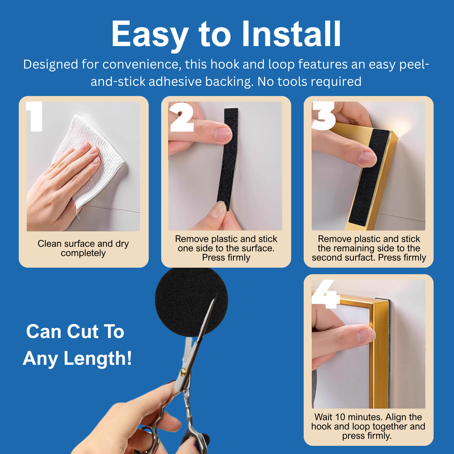 .75" Black Adhesive Hook and Loop Dot 25/pk