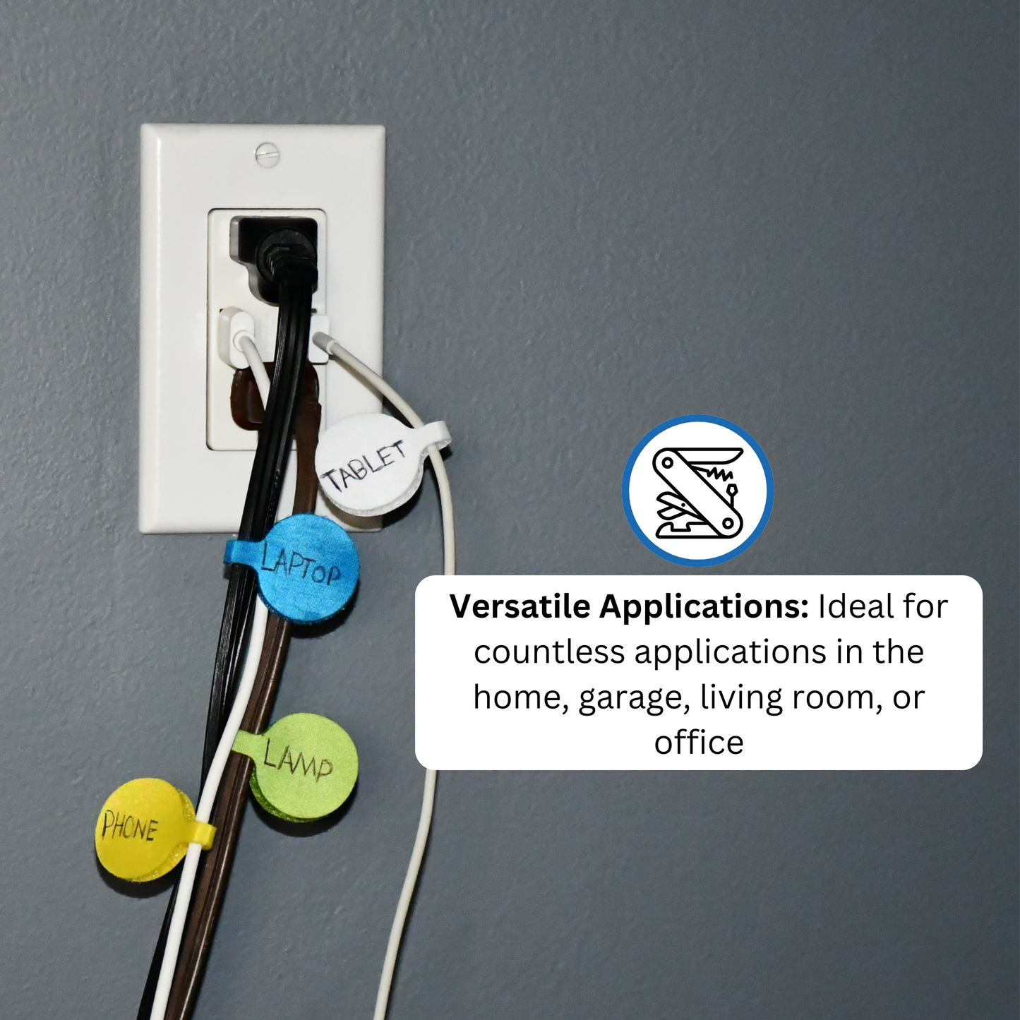Assorted Color Circle Cable Label 10/pk