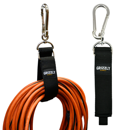 18" Black Hook and Loop Storage Strap with Carabiner 1/pk