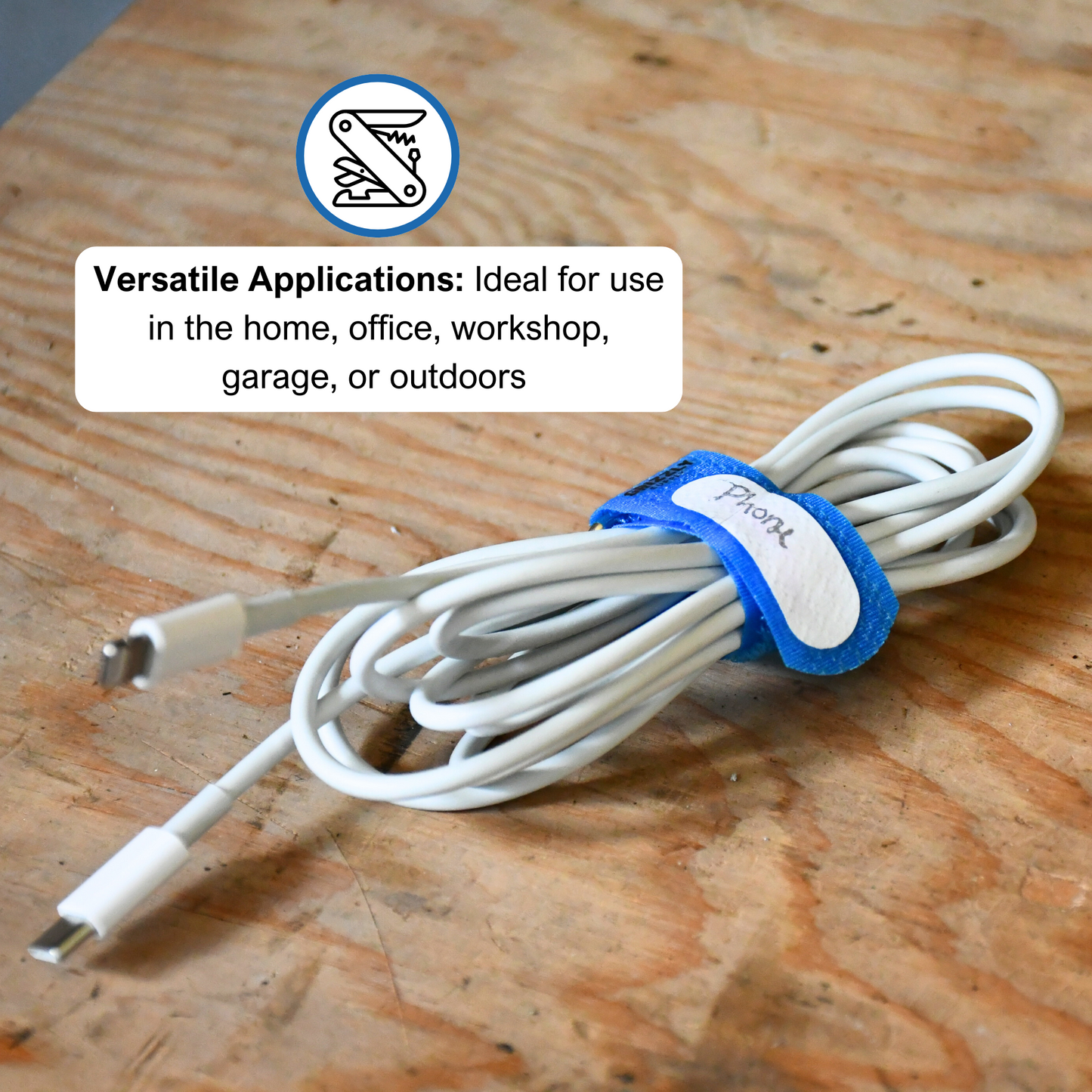 5" Blue Hook and Loop Cinch Strap 10/pk