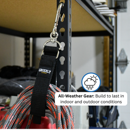 18" Black Hook and Loop Storage Strap with Carabiner 1/pk