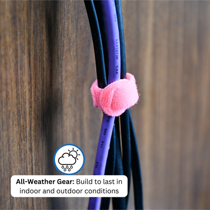 5" Colored Hook and Loop Cable Tie 20/pk