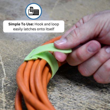 5" Colored Hook and Loop Cable Tie 20/pk