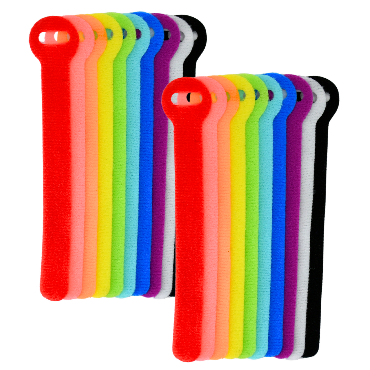 5" Colored Hook and Loop Cable Tie 20/pk