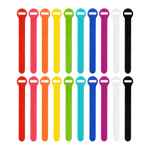 5" Colored Hook and Loop Cable Tie 20/pk
