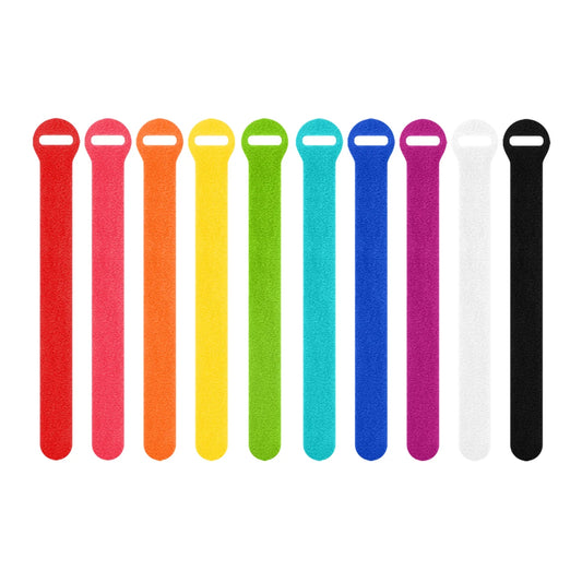 8" Colored Hook and Loop Cable Tie 10/pk