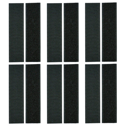 4"x1" Black Adhesive Hook and Loop Strip 6/pk