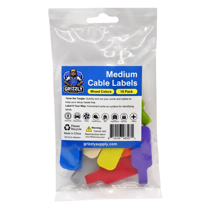 Assorted Color Medium Cable Label 10/pk