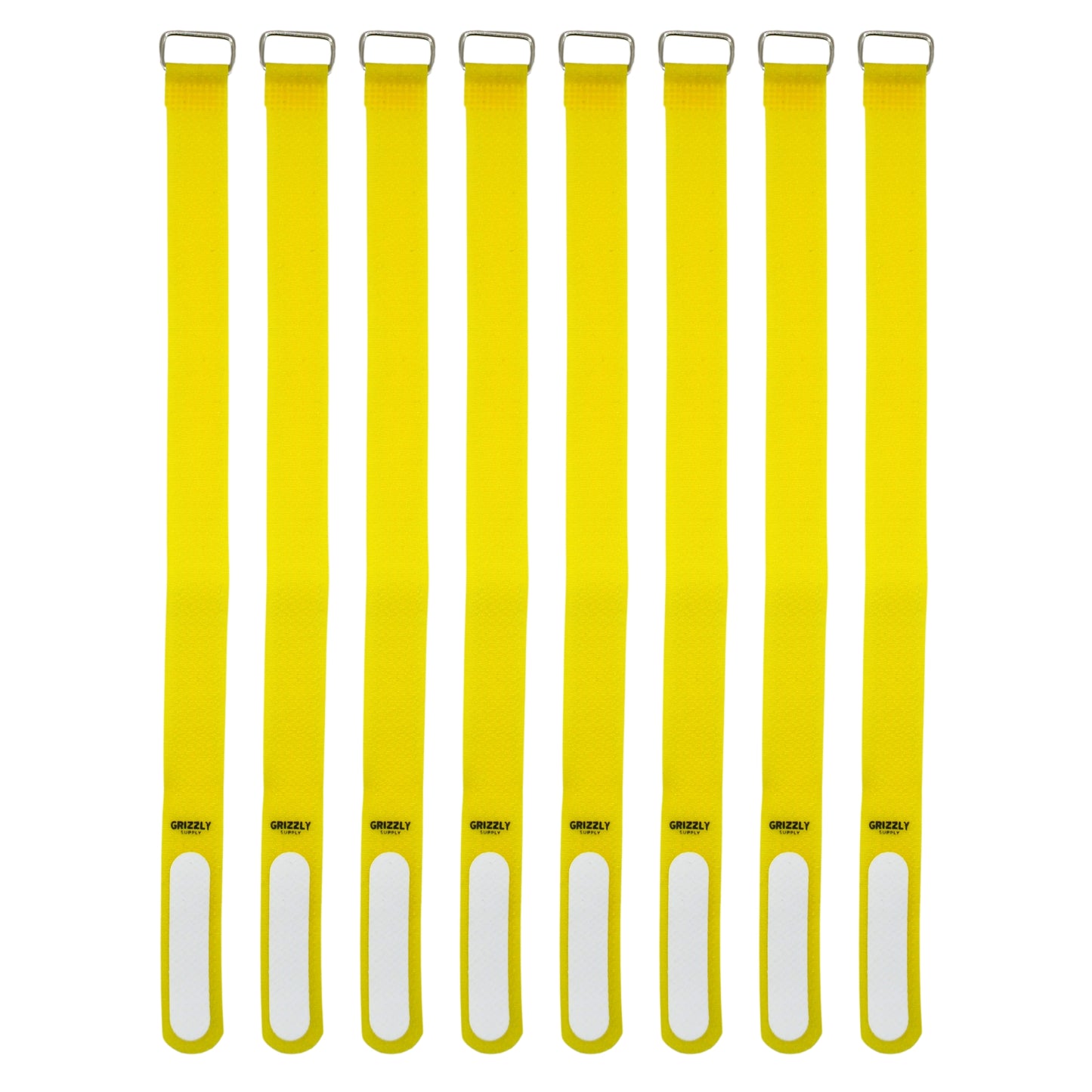 12" Yellow Hook and Loop Cinch Strap 8/pk