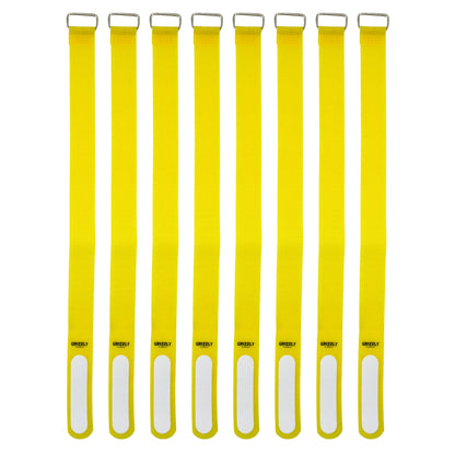 12" Yellow Hook and Loop Cinch Strap 8/pk