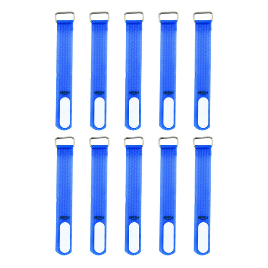 5" Blue Hook and Loop Cinch Strap 10/pk