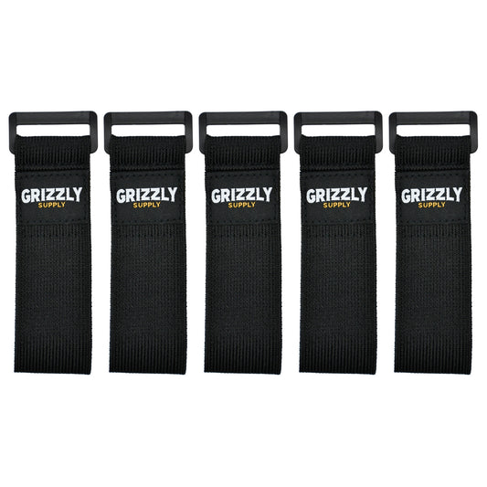 9" Black Stretch Strap 5/pk