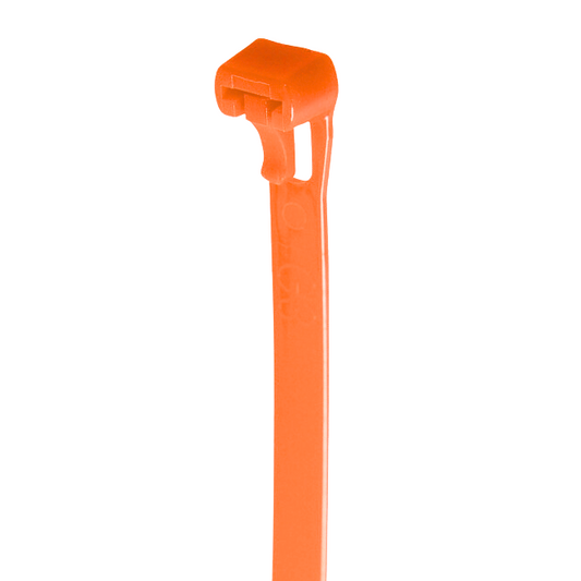 12" 50lb Fluorescent Orange Reusable Cable Tie 25/bag