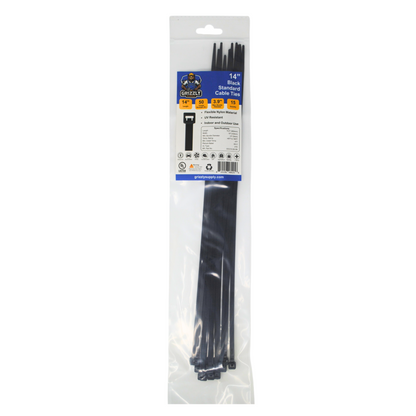 14" 50lb Black Standard Cable Tie 15/bag