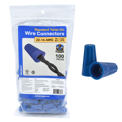 Standard Blue Screw-On Wire Connector 22-14 100/bag