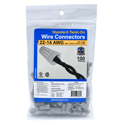 Standard Gray Screw-On Wire Connector 22-14 100/bag