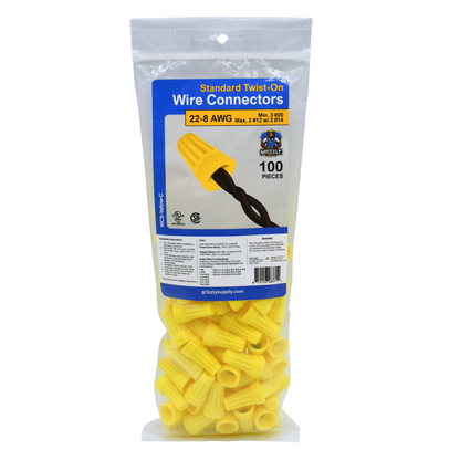 Standard Yellow Screw-On Wire Connector 22-10 100/bag