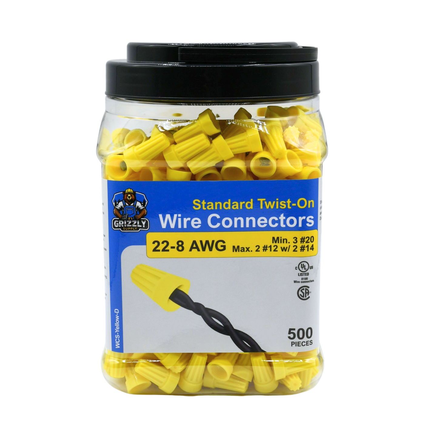 Standard Yellow Screw-On Wire Connector 22-10 500/bag