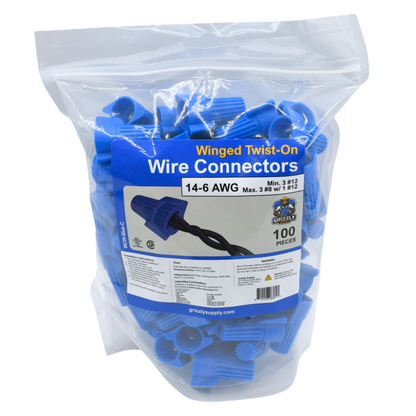 Winged Blue Screw-On Wire Connector 14-6 100/bag