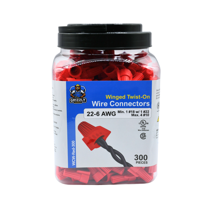 Winged Red Screw-On Wire Connector 16-12 300/bag