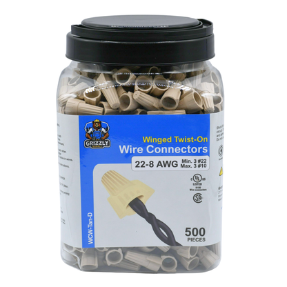 Winged Tan Screw-On Wire Connector 22-12 500/bag