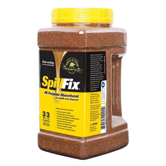 SpillFix 3Qt Granular Spill Absorbent Shaker Jar, Coconut Coir Oil & Liquid Cleanup, Non-Toxic Garage & Industrial Absorbent product image