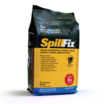 SpillFix 2-in-1 Spill Absorbent & Sweeping Compound, 2.5 Gal Capacity