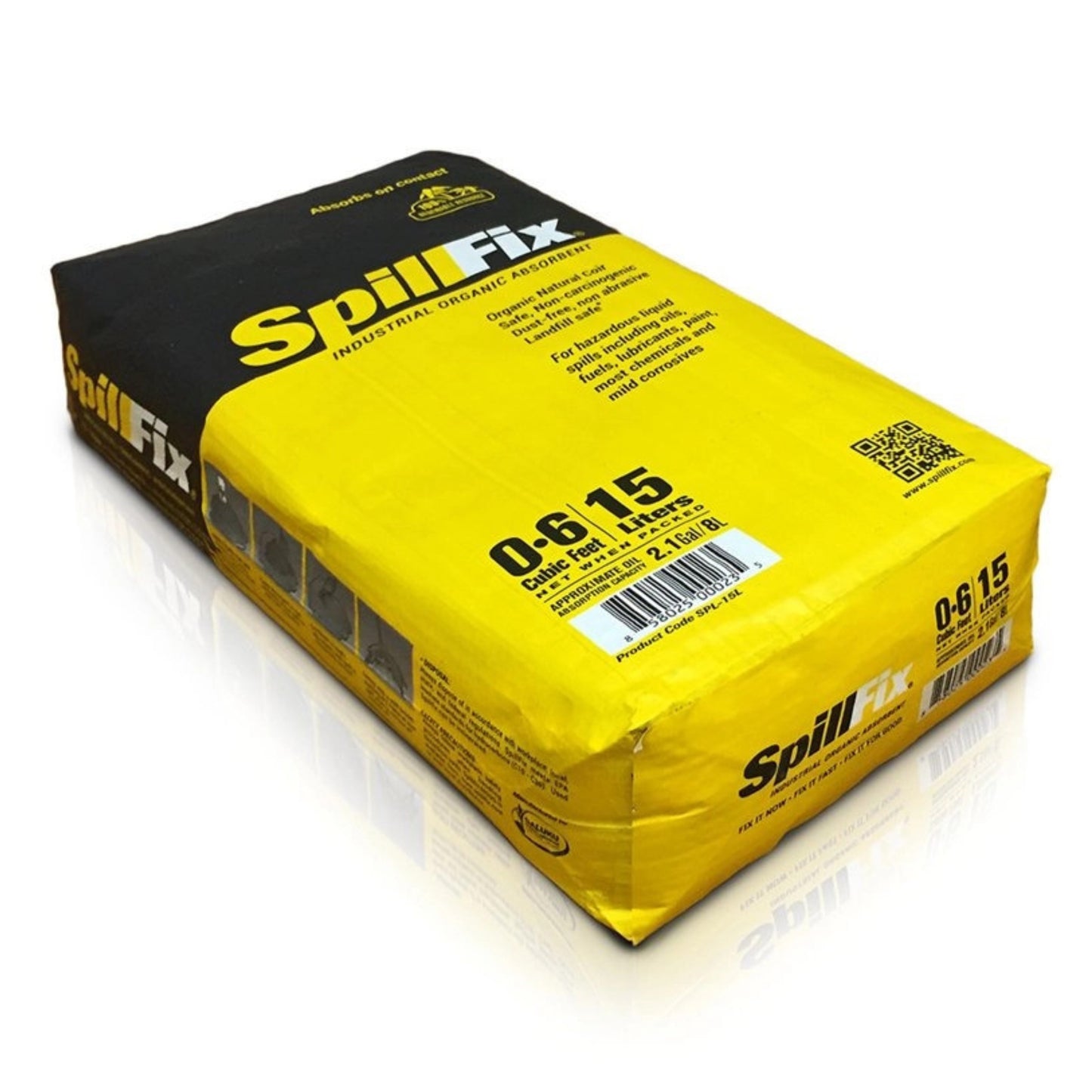 SpillFix 4 Gallon Coconut Coir Spill Absorbent Bag, 2.1 Gal Capacity