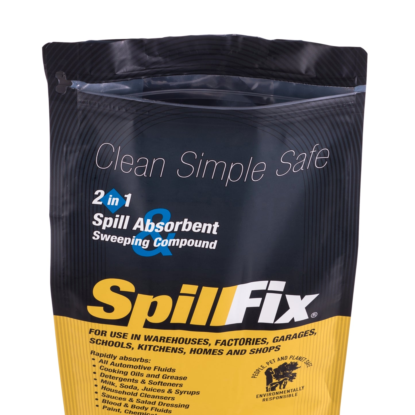 SpillFix 2-in-1 Spill Absorbent & Sweeping Compound, 2.5 Gal Capacity