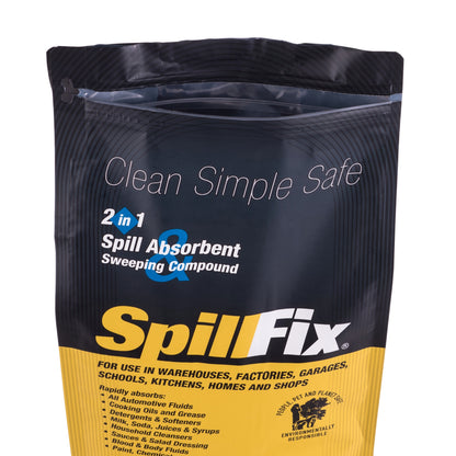 SpillFix 2-in-1 Spill Absorbent & Sweeping Compound, 2.5 Gal Capacity