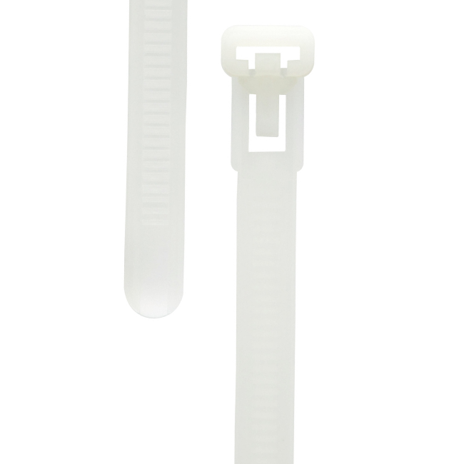 8" 50lb Natural Reusable Cable Tie 100/bag