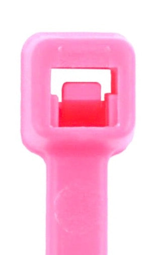 6" 40lb Fluorescent Pink Cable Tie 100/bag